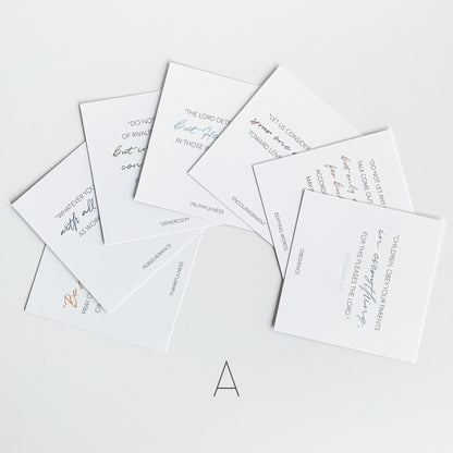 Scripture Cards, Set of 7 Bible Verse Cards, Christian Gift, Parenting gifts, Gifts for Mom, Mothers Day Gifts, Scripture Memory Prints