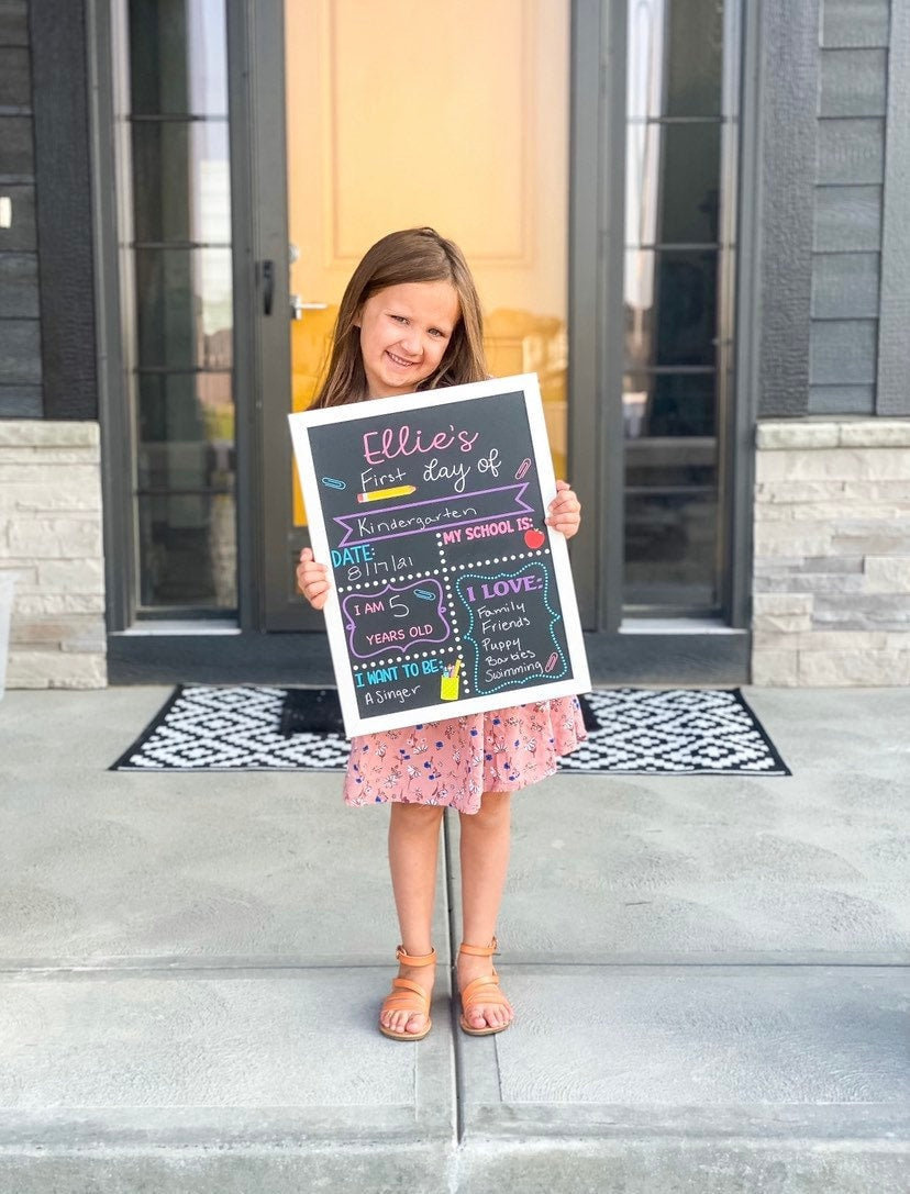 First Day of School Sign reusable, Back to School Chalkboard Sign, Milestone Chalkboard, 1st day of school sign, Last day of school sign
