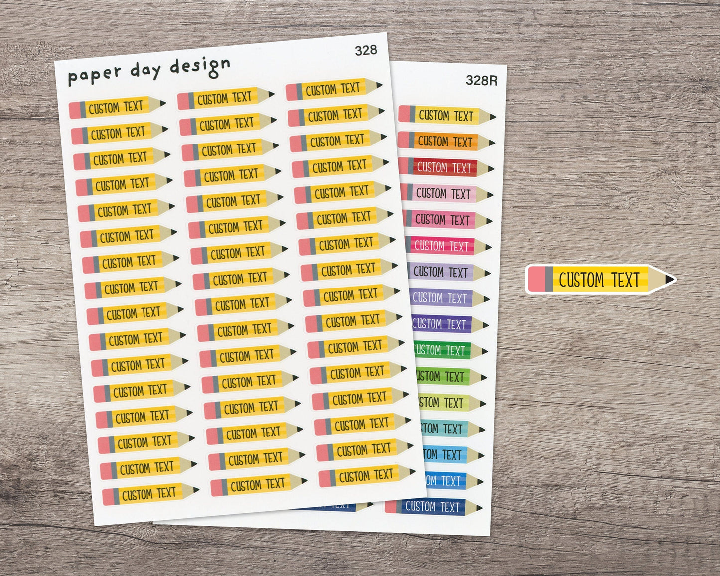 CUSTOM Pencil Label Sticker for Planners or Calendars [328]