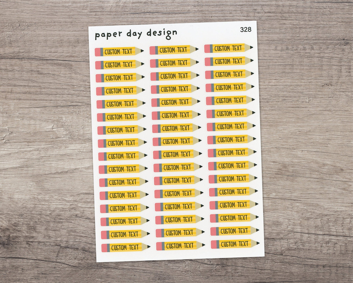 CUSTOM Pencil Label Sticker for Planners or Calendars [328]