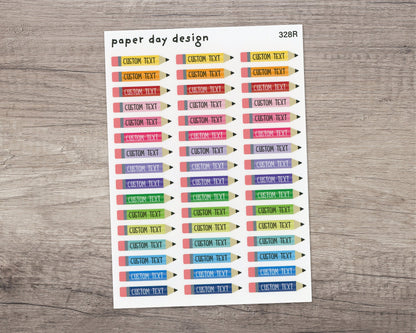 CUSTOM Pencil Label Sticker for Planners or Calendars [328]