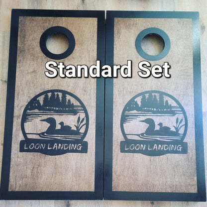 Custom Cornhole Boards, Company logo, Sport, College, House Divided, Monogram, Cornhole Set with Bags, Housewarming Gift