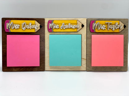 Teacher Sticky Note Pad Holder Gift | Personalized Teacher Name Gift | Student Gift For Teacher | Teacher Gift | Teacher End of Year Gift