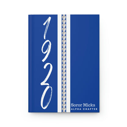 Personalized (Pearls) Zeta 1920 Jersey (Blue Cover) Hardcover Journal Matte | Diary | Blue and White | 1920 | ZPB Inspired | Sorority Gifts
