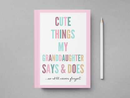 Grandparents Journal for Grandma Gift from Grandkids Memory Book Grandmother Notebook Mother's Day Gift for Nana Birthday Gift for Mom Wife