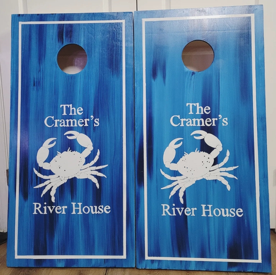 Custom Cornhole Boards, Company logo, Sport, College, House Divided, Monogram, Cornhole Set with Bags, Housewarming Gift