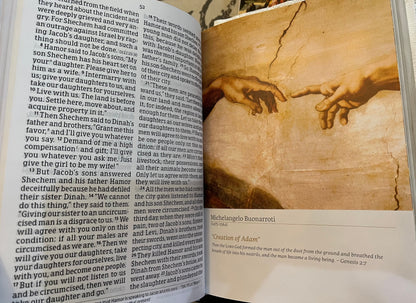 CSB Coffee Table Family Bible, White Bonded Leather Over Board with Corner Embellishments with Swarovski Crystals and Gold Cross