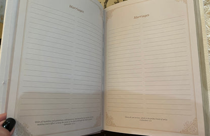 CSB Coffee Table Family Bible, White Bonded Leather Over Board with Corner Embellishments with Swarovski Crystals and Gold Cross