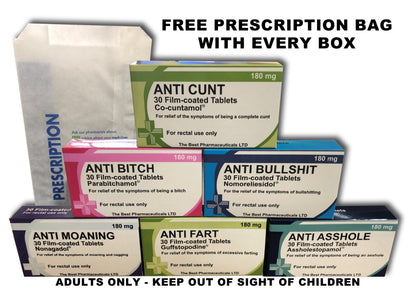 (Sets of 2) Novelty Joke Pill Tablet Box - Fun Rude Xmas/Birthday Gift - Funny Prank Present