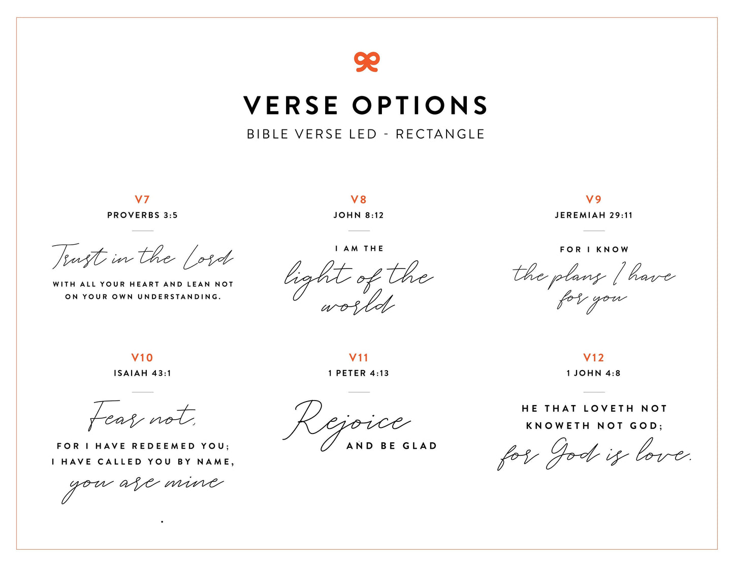 Bible Verse LED Light • Custom LED Night Light • Favorite Bible Verse • LED Frame • New Home Gift • Christmas Gift Christian • BVL01