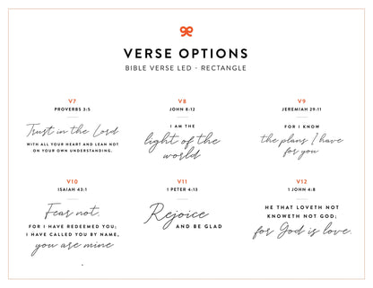 Bible Verse LED Light • Custom LED Night Light • Favorite Bible Verse • LED Frame • New Home Gift • Christmas Gift Christian • BVL01