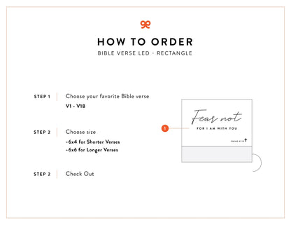 Bible Verse LED Light • Custom LED Night Light • Favorite Bible Verse • LED Frame • New Home Gift • Christmas Gift Christian • BVL01