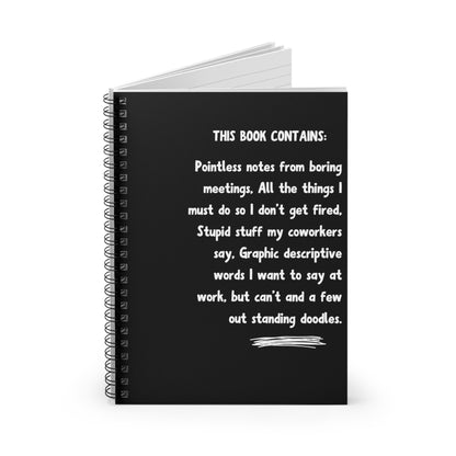 Custom Funny Work Notebook, Sarcastic Spiral Notebook, Coworker Gift, Staff Thank You Present Idea for Men/Women