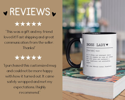 Boss Lady Mug, Boss Mug For Women, Boss Day Gift For Women, Gifts For Boss Female, Custom Boss Gift, Boss Lady Definition Mug