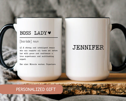 Boss Lady Mug, Boss Mug For Women, Boss Day Gift For Women, Gifts For Boss Female, Custom Boss Gift, Boss Lady Definition Mug