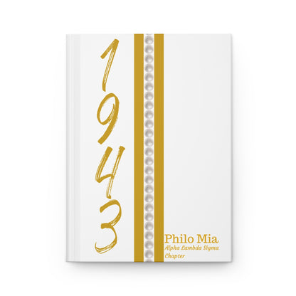 Personalized (Pearls) Philo Affiliate 1943 Jersey (White Cover) Hardcover Journal Matte | Diary | 1943 | Friends of SGRho | Sorority Gifts