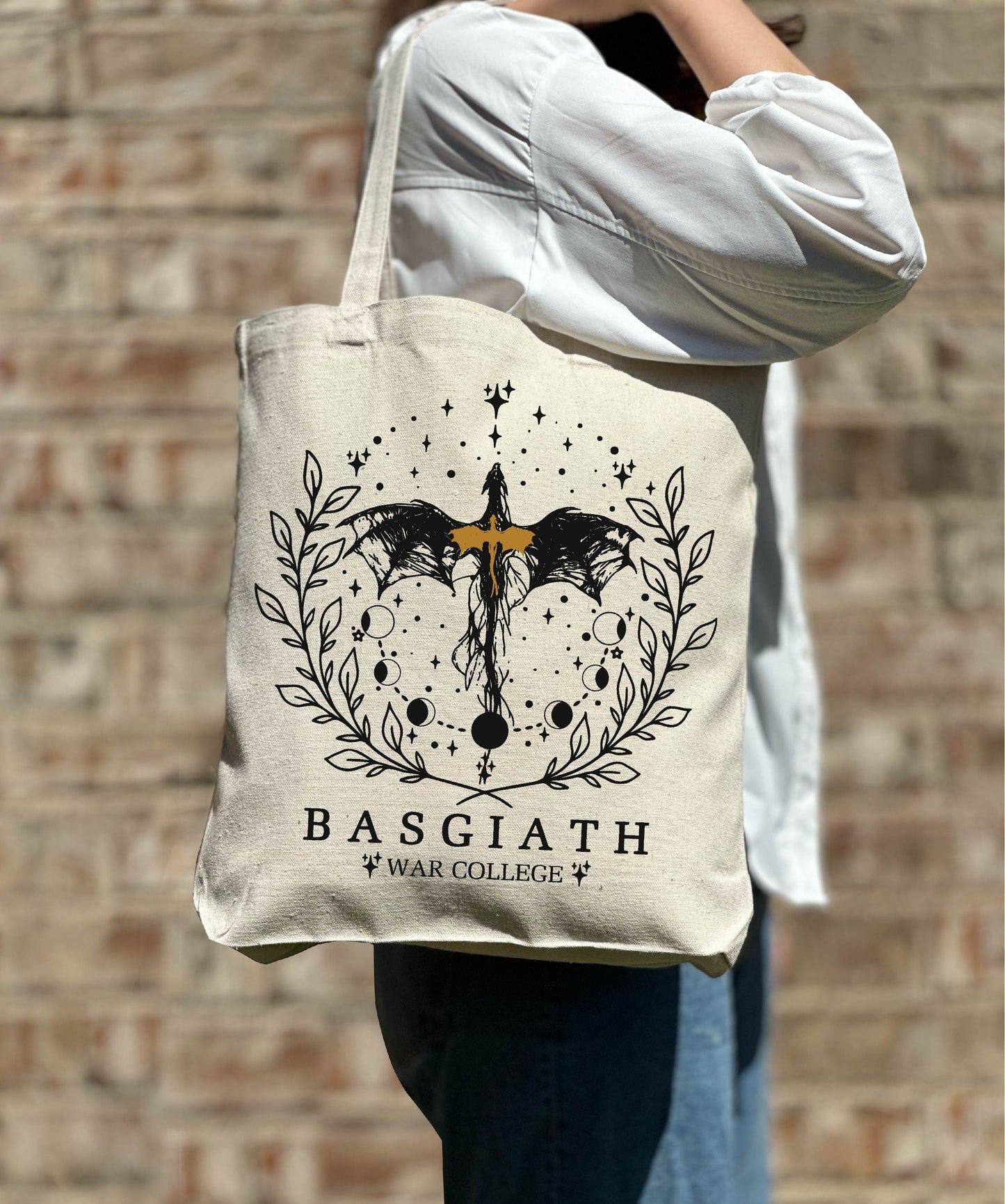 Fourth Wing Tote Bag, Basgiath War College Canvas Bag, Dragon Rider, Bookish Tote Bag Riders Quadrant, Fantasy reader