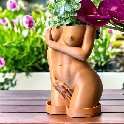 Unique Pot Artistic Naked Woman Planter, Fun Shy Decor, Quirky Office Decoration, Artistic Home Gift Idea, shy woman plant pot, female body