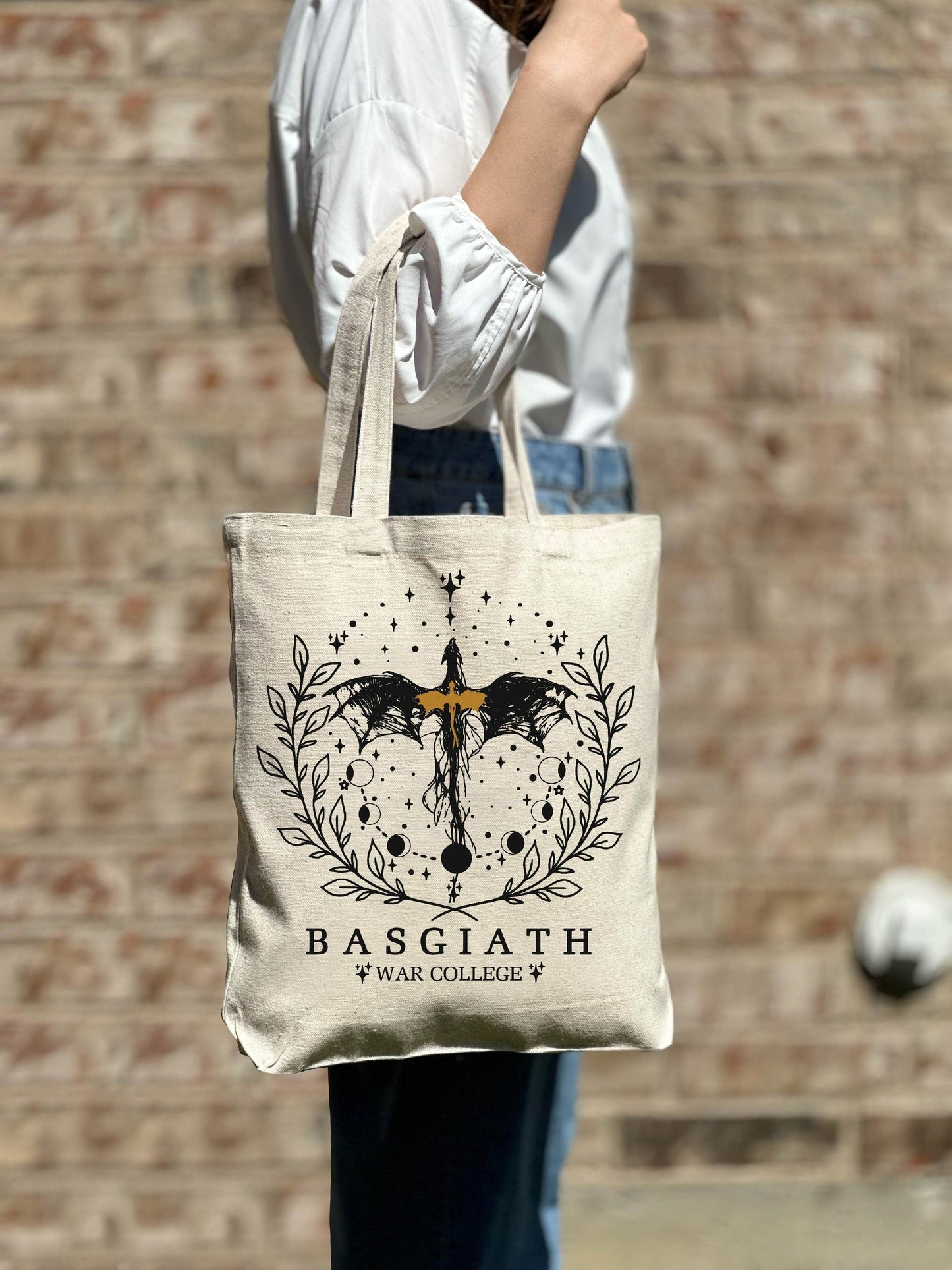 Fourth Wing Tote Bag, Basgiath War College Canvas Bag, Dragon Rider, Bookish Tote Bag Riders Quadrant, Fantasy reader