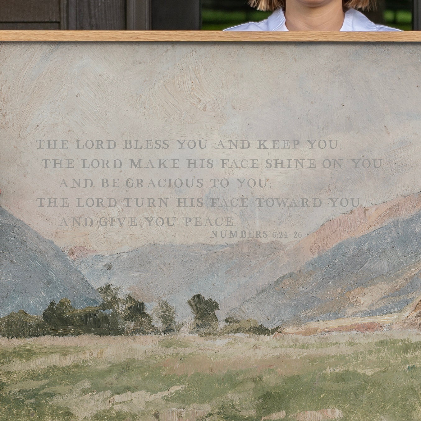 Christian Wall Art | Bible Verse Wall Art | May The Lord Bless You And Keep You | The Blessing Kari Jobe Canvas Wall Art Print  | F570