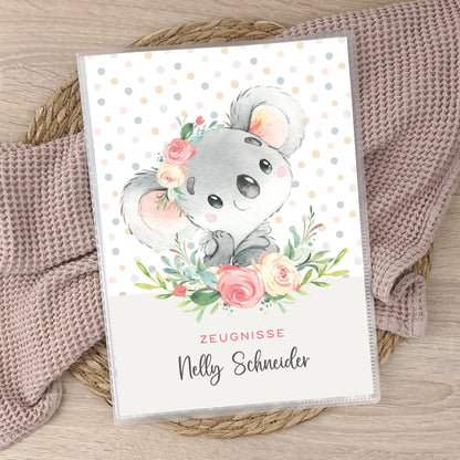 Personalized certificate folder animals, school start gift idea school child, school enrollment