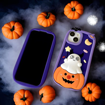 3D Halloween Pumpkin Ghost Handmade Phone Case, Spooky iPhone Case, Halloween Aesthetic, Perfect Halloween Gift