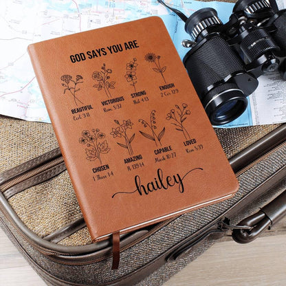 Personalized Prayer Journal For Women Custom Positive Affirmations Journal Christian Gift Religious Gift for Girls Journal God Says You Are