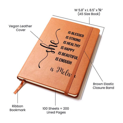 Personalized Leather Journal For Women Custom Name Journal Gift Best Friend She Is Journal Healing Journal Self Care Gift Christmas Gift