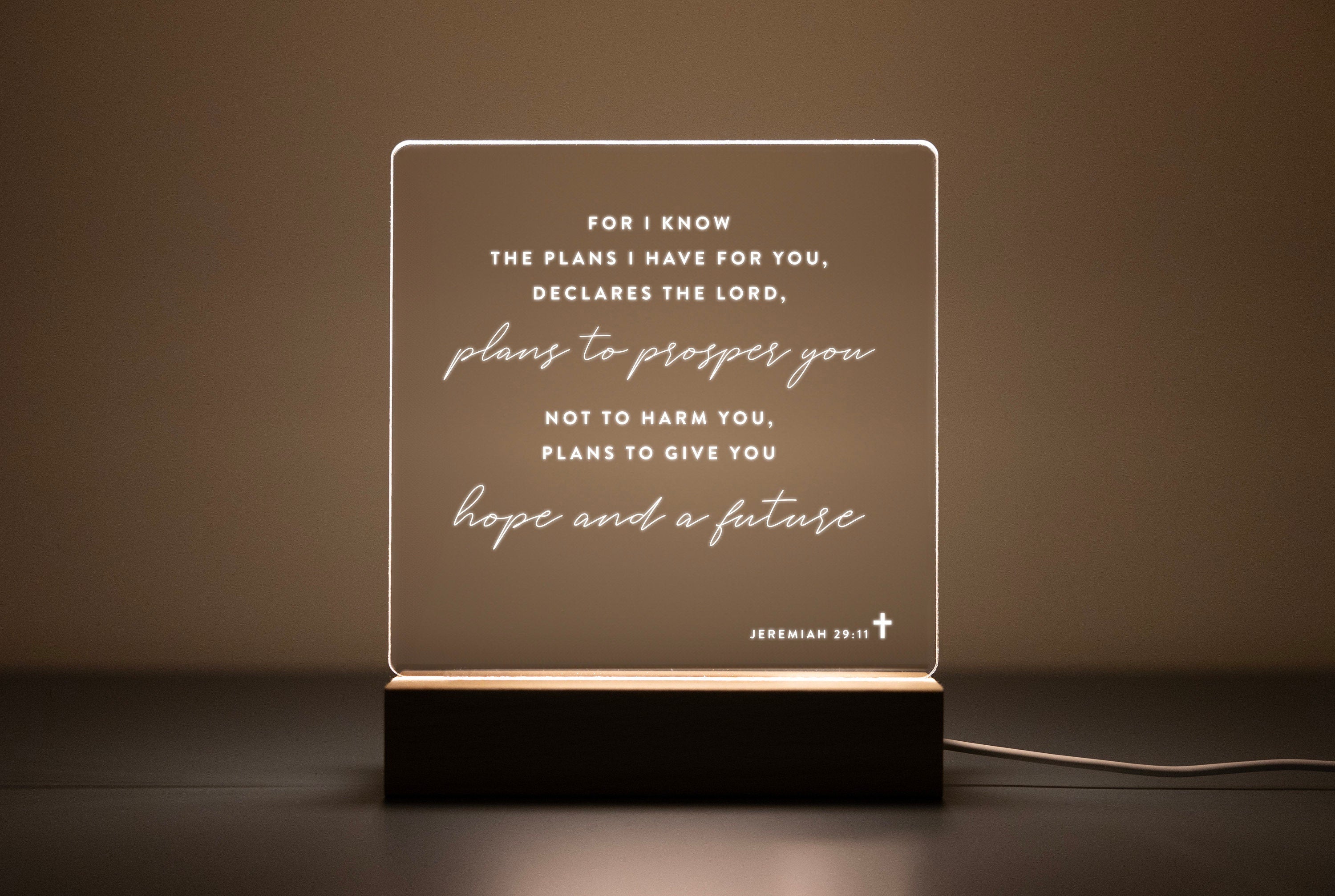 Bible Verse LED Light • Custom LED Night Light • Favorite Bible Verse • LED Frame • New Home Gift • Christmas Gift Christian • BVL01