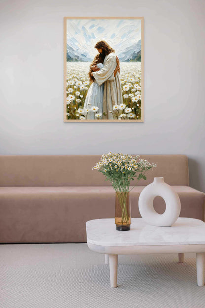 His Love, Christian Wall Art, Jesus Hugging Woman, Jesus Art, LDS Prints, Bible Art, Jesus with Woman, Jesus Wall Art, Christian Printable