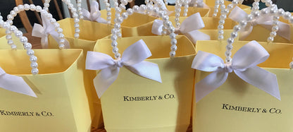 Pearl handle Pink & blue party favor bags, Personalized for you!