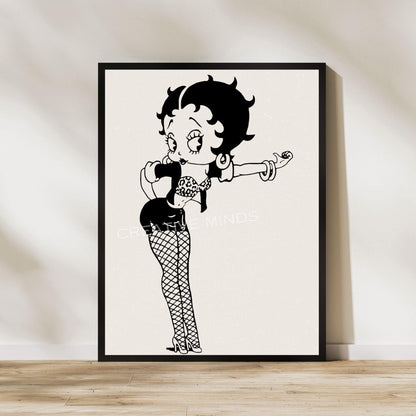 Betty Boop Set of 3 Canvas / Art Prints / Framed Wall Art, Home Decor, Dorm Art for College Girls, Aura Poster Gift for Girlfriend