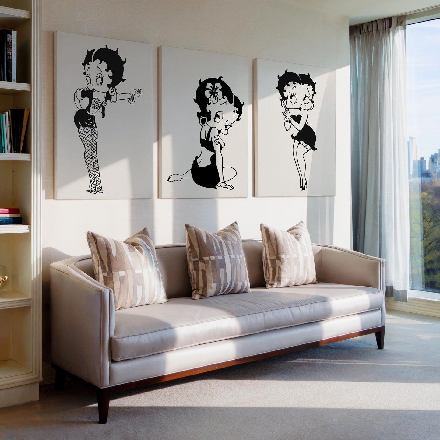 Betty Boop Set of 3 Canvas / Art Prints / Framed Wall Art, Home Decor, Dorm Art for College Girls, Aura Poster Gift for Girlfriend