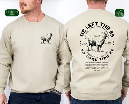 Christian Men's Shirt, He Left 99 to Come Find Me Shirt, Bible Verse Tee, Religious Shirt for Men, Inspirational Faith Tee, Christian Shirt