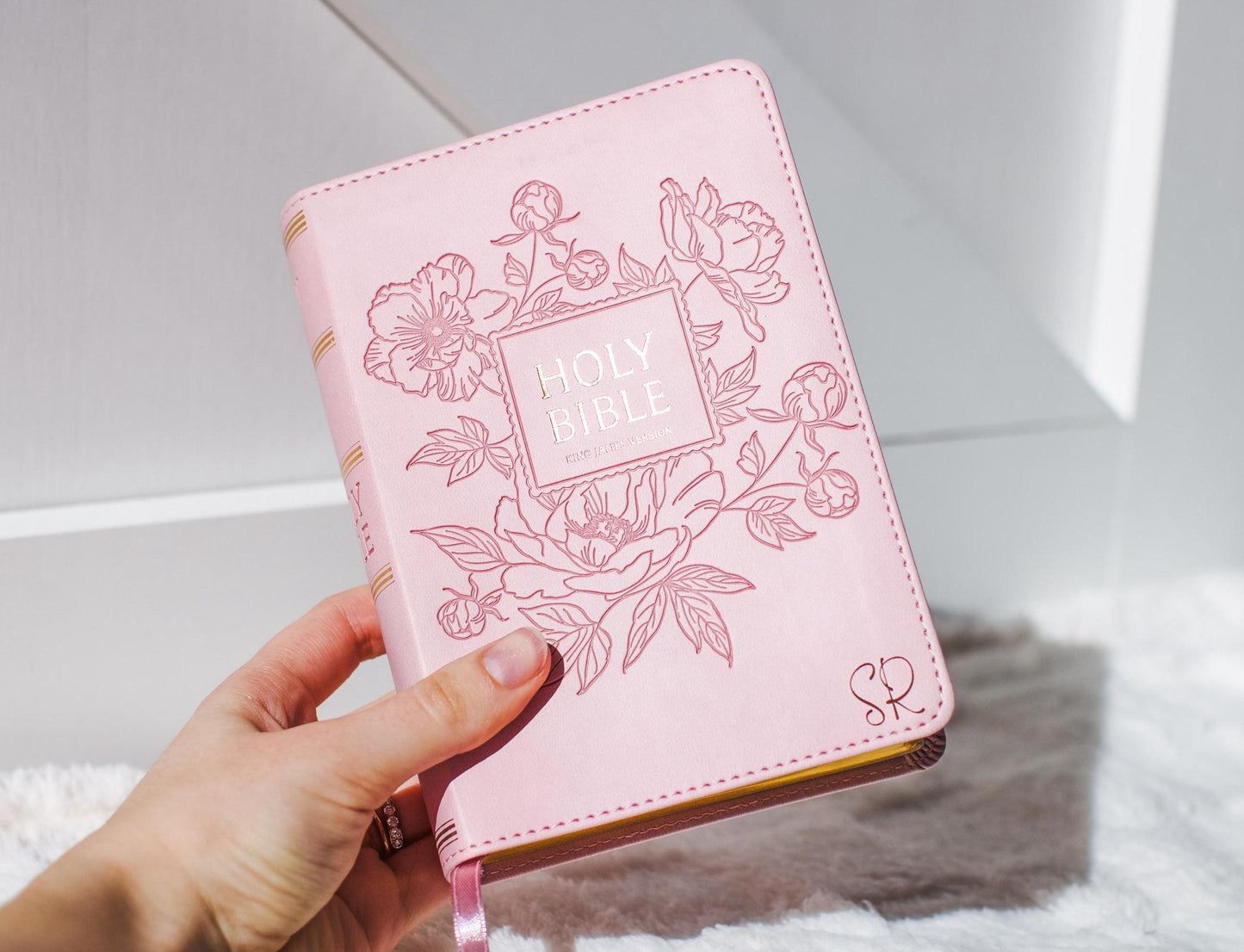 Custom Name Pink Bible with Name Engraved Customized Bible Gift for Women Bible Study Gift KJV Engraved Bible Gift for Christian Women