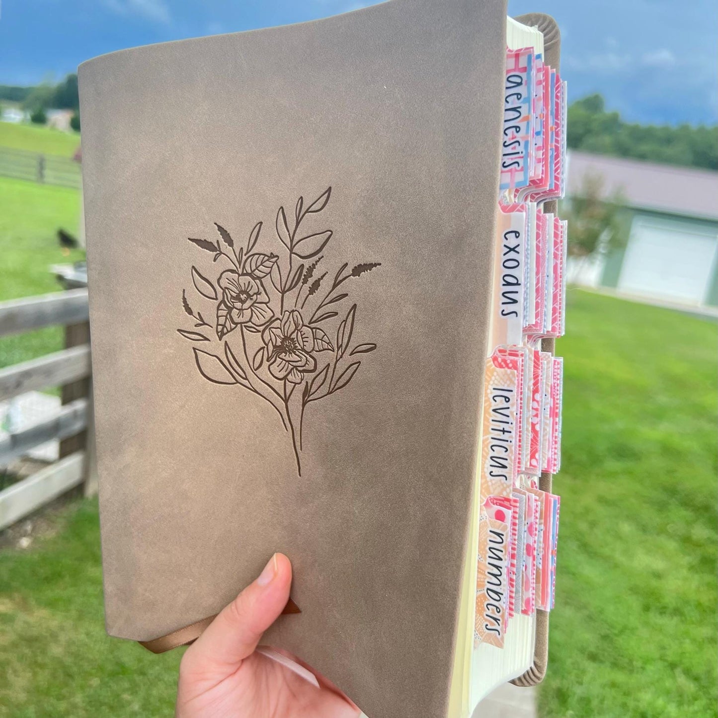 Birthflower NLT PERSONALIZE Bible, nlt Bible, Bible with Installed Laminated Tabs,  NLT Gift Bible, Holy Bible, Bible Tab Package Hosana Revival, Birthmonth