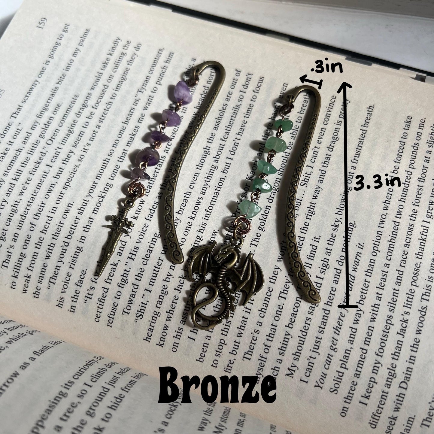 Crystal Hook Bookmark | Dragon | Fairy | Sun and Moon Bookmark | Fantasy Bookmark | Wire Bookmark | Gifts for Readers | Custom Bookmark
