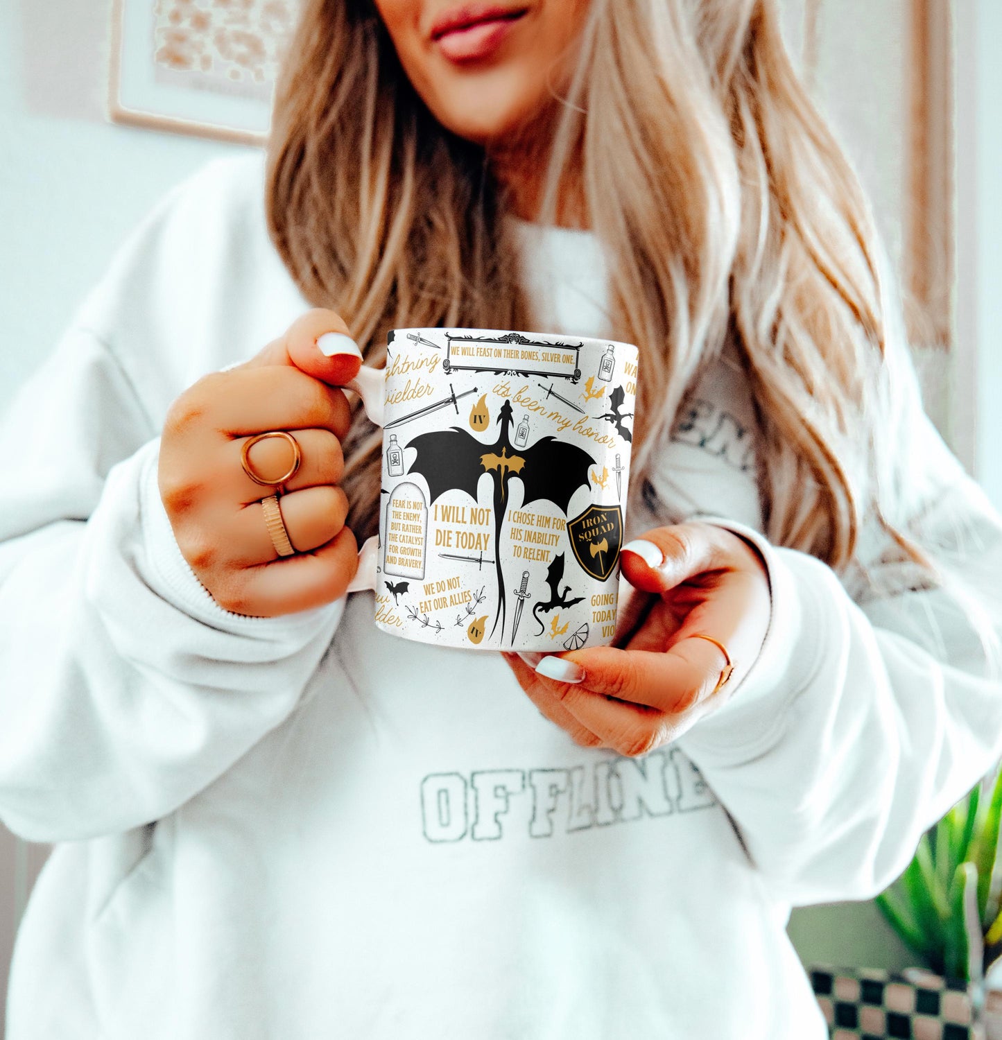 Fourth Wing Quote Mug Fantasy Bookish Gift, Dragon Rider Coffee Cup, Basgiath War College Merch, Violet Sorrengail and Xaden Riorson Fan