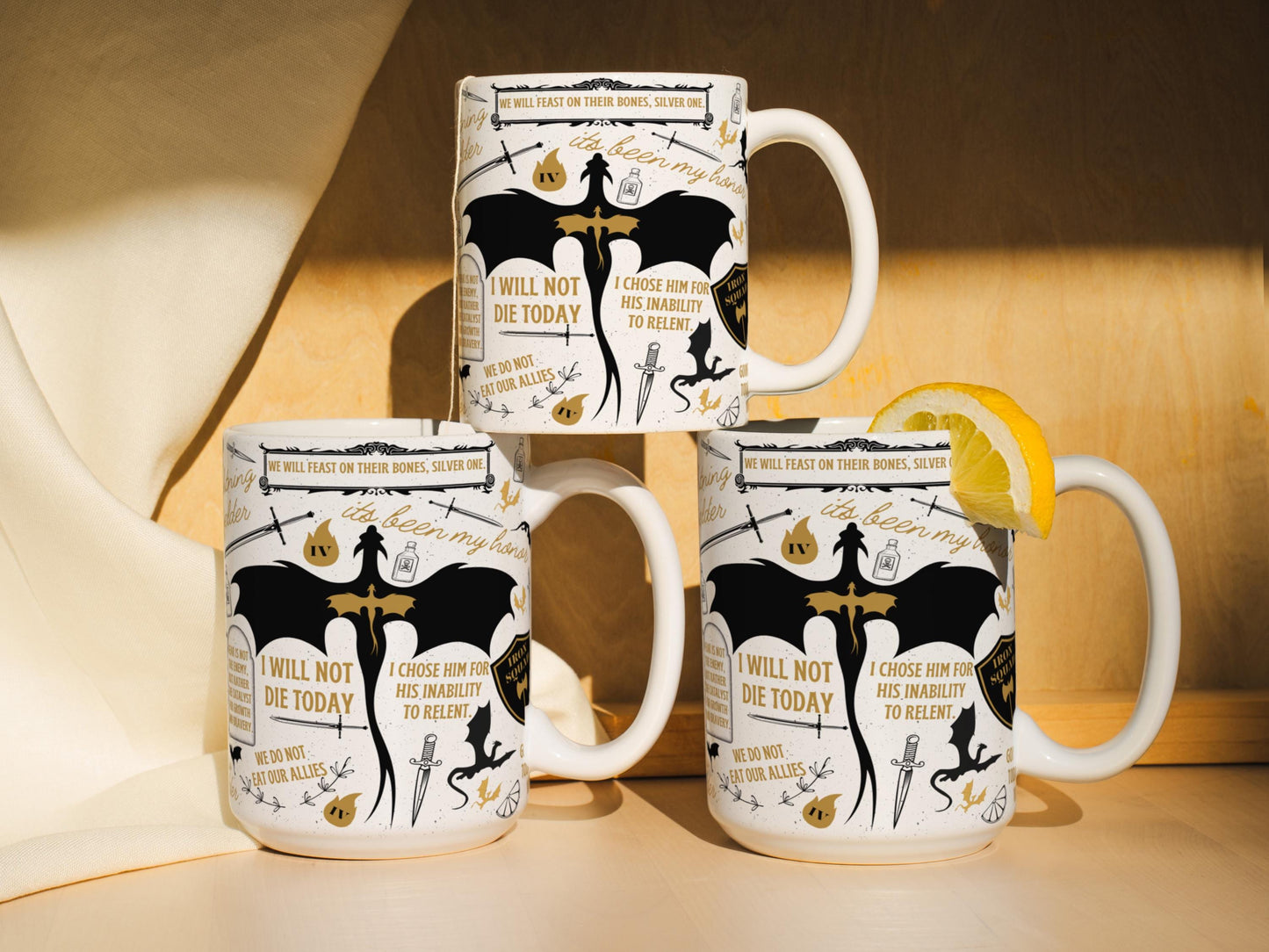 Fourth Wing Quote Mug Fantasy Bookish Gift, Dragon Rider Coffee Cup, Basgiath War College Merch, Violet Sorrengail and Xaden Riorson Fan