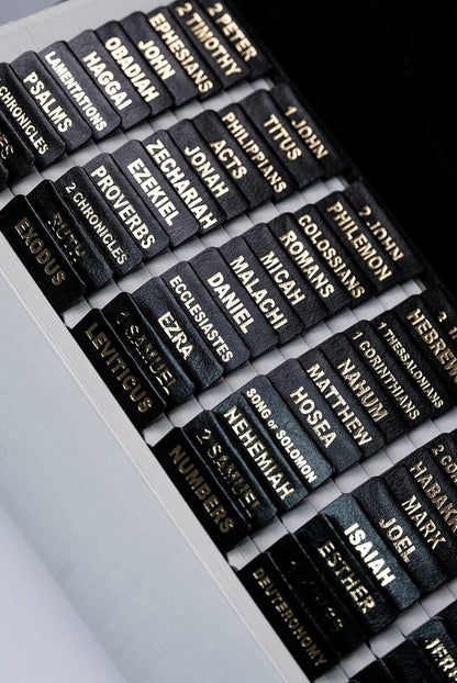 Custom Black NKJV Tabbed BIBLE with Tabs Christian Gift for Him Dad Men Her Women Confirmation Communion Baptism Catholic Wedding Birthday