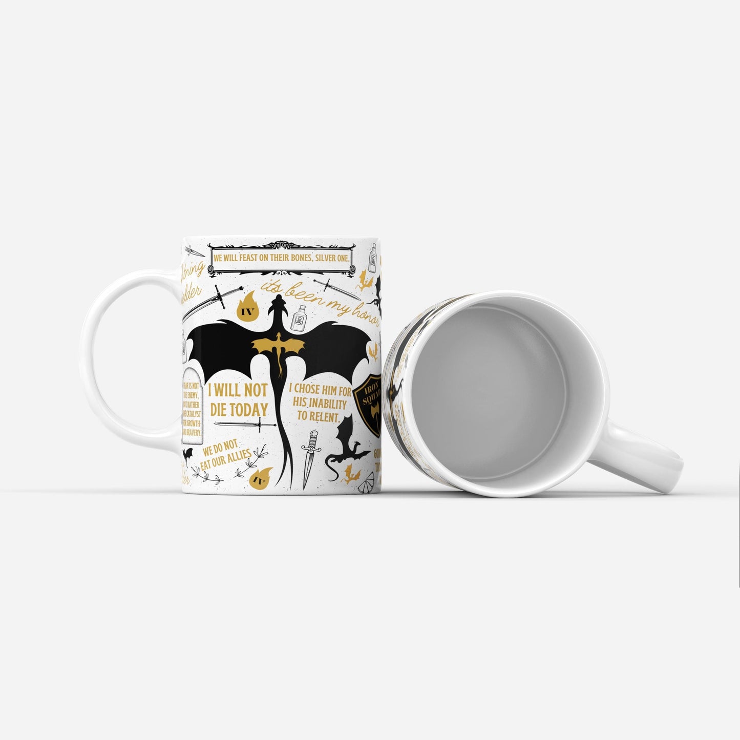 Fourth Wing Quote Mug Fantasy Bookish Gift, Dragon Rider Coffee Cup, Basgiath War College Merch, Violet Sorrengail and Xaden Riorson Fan