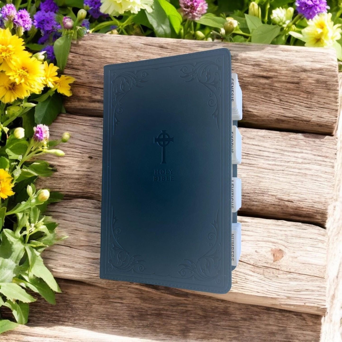Custom Blue NRSV Tabbed BIBLE with Tabs Catholic Gift for Him Dad Men Boys Her Mom Women Confirmation Baptism Communion Wedding Birthday Son