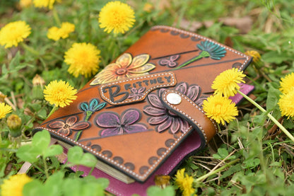 Customizable Hand-Tooled Leather Bible cover