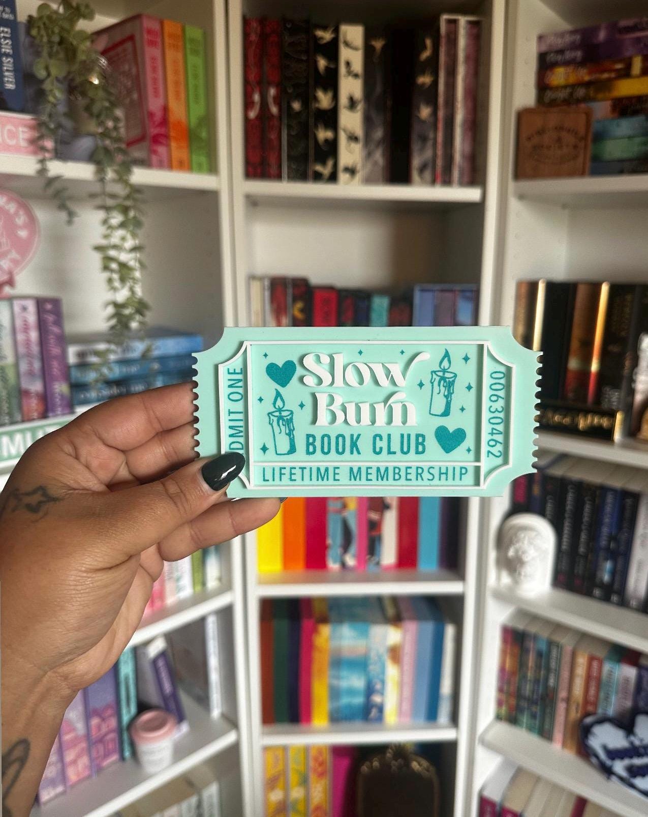 Bookish Ticket | Bookclub Ticket | Bookshelf Decor | Bookish Decor | Romance Books | Bookworm | Book Lover