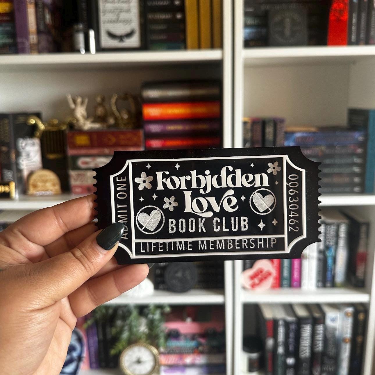 Bookish Ticket | Bookclub Ticket | Bookshelf Decor | Bookish Decor | Romance Books | Bookworm | Book Lover