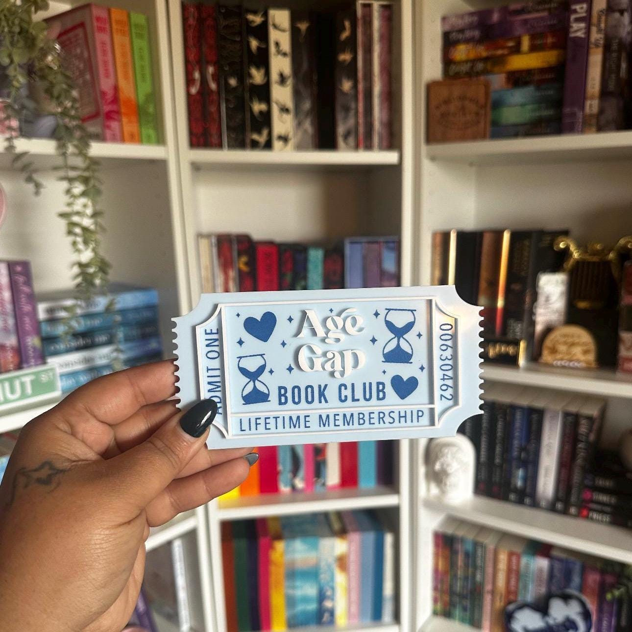 Bookish Ticket | Bookclub Ticket | Bookshelf Decor | Bookish Decor | Romance Books | Bookworm | Book Lover