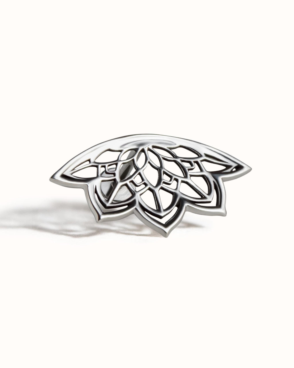 Boho Helix Earring • Geometric Mandala Lotus Flower Hidden Helix • Piercing 18G 16G • Cartilage Bohemian Silver Spiritual Jewelry •  CRT023