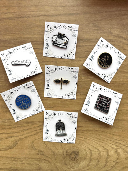 Fourth Wing Pin Tairn and Andarna, cute bookish merch, Violets Relic Dragons backpack, purse, jacket